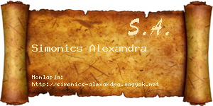 Simonics Alexandra névjegykártya
